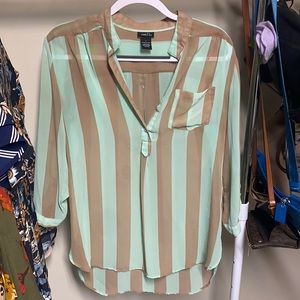 Mint & Tan blouse